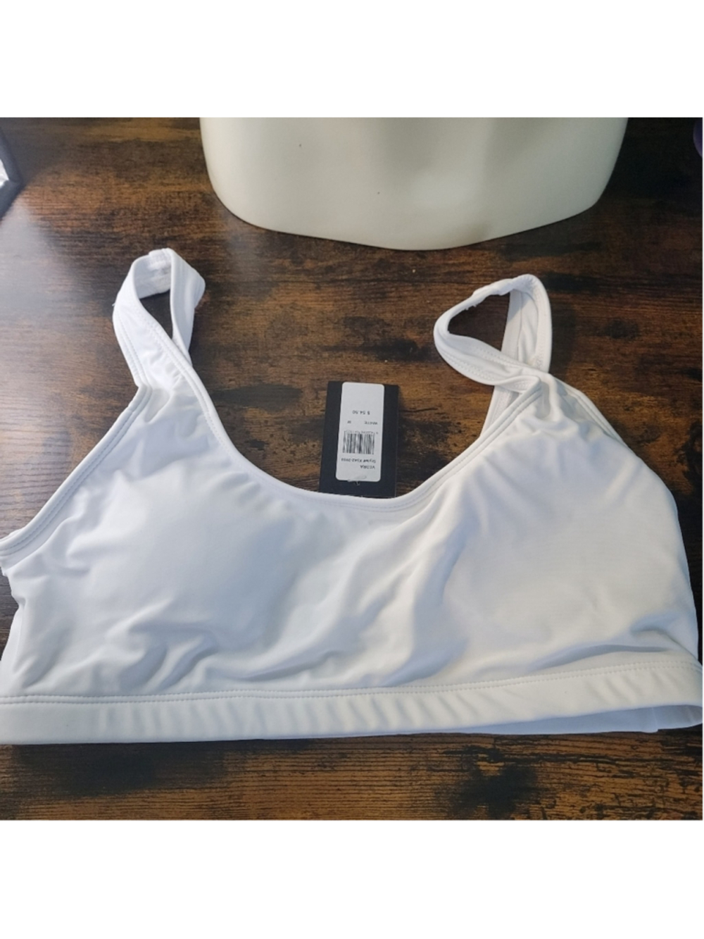 Frederick's of Hollywood Vedra White Bikini Swim Top Womens Medium NWT